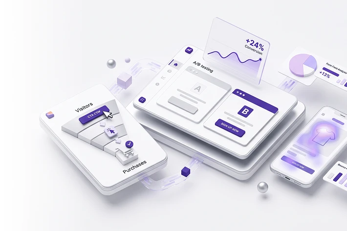 Conversion rate optimization and A/B testing illustration